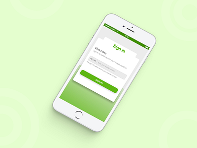 Sign In with Mobile Number graphic design login sign in ui ux