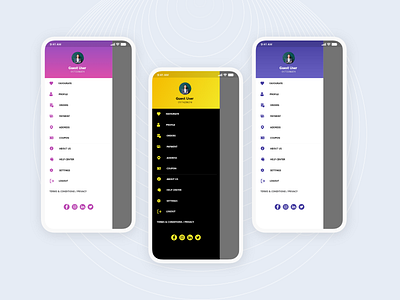 Online Service Mobile App Menu Design