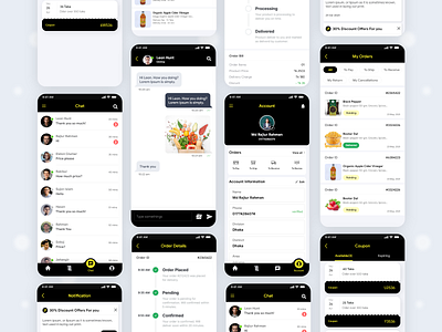 Online Service App Account, Chat, My Order, Coupon Screen Design account app branding chat coupon design graphic design illustration logo mobile mobile app my order online screen service ui ui ux user interface ux uxui