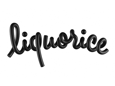 Black Liquorice Co. 3d custom type lettering licorice