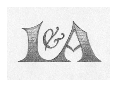 L&A custom logo logotype monogram sketch type typography