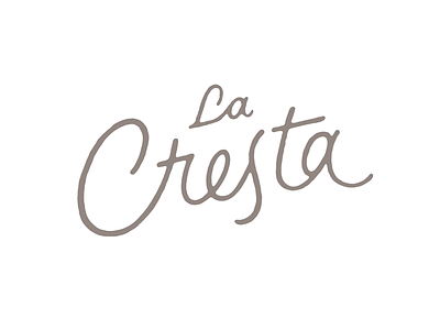 La Cresta lettering logotype scan sketch typography