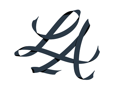 LA Ribbon custom lettering monogram ribbon typography