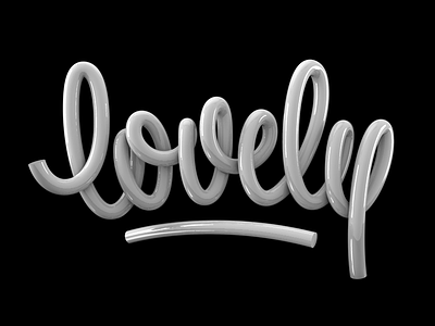 lovely v 2.0 3d curvy lettering line monoline typography
