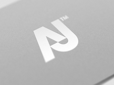 AJ print visualization gray grey light logo logotype monogram typography white