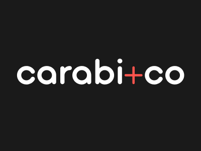 carabi+co branding logotype plus geometric red