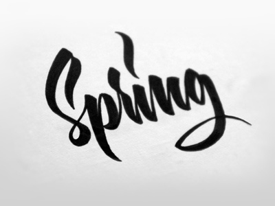 Spring is in the air brush calligraphy custom lettering tombow type typography