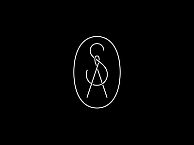 SA — Tailor monogram branding logo logotype monogram needle sa thread
