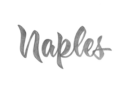 Naples custom lettering script sketch type typography