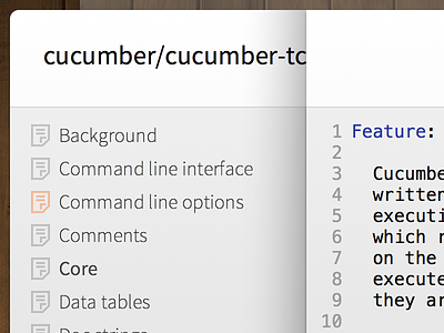 Cucumber Pro feature list & editor cucumber cucumber pro editor menu navigation pane