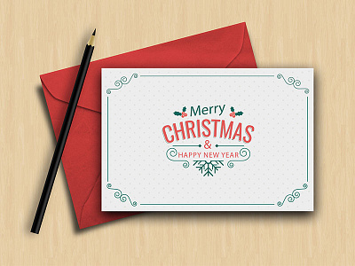 Christmas Card card graphi graphicdesign marrychristmas green red typography vector