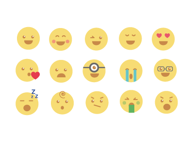 Emoticons cry emoticons face happy icon love minion nerd seticon sleep smile vector