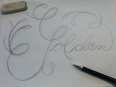Golden hand lettering