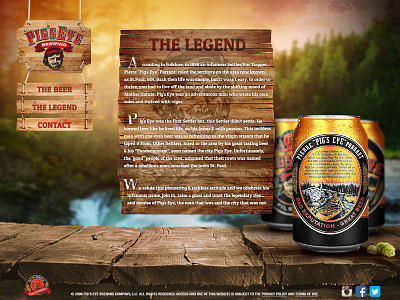 Pigs Eye "The Legend" beer beer site beer website eye pig pigs eye site design web design