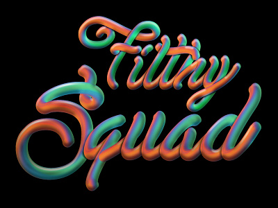 Filthy Squad 3d bubbly color dimensional script type typography vibrant