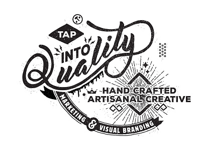 Tap Into Quality version 2 mark stipple typography vector vintage