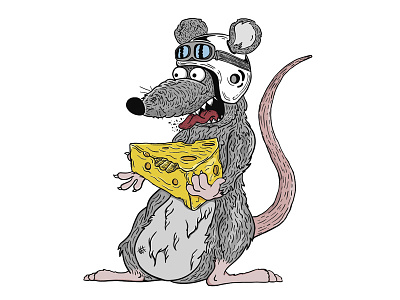 Malicious Mouse cheese illustration line art mouse vector
