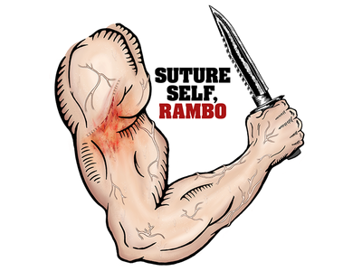 Suture Self Rambo blood illustration knife photoshop rambo