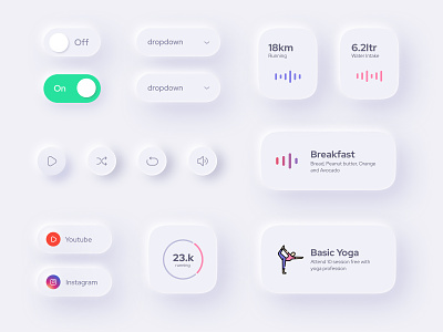 Skeuomorphic animation app clean designs dribbblers effects interface latest trend minimal mobile neomorphic skeuomorphic softui trends uikits uiux website