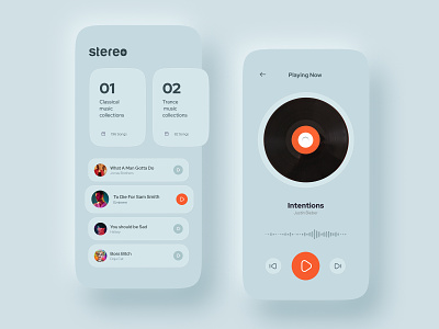 Stereo Soft UI animation app clean clean design figma interface minimal minimalist minimalist logo mobile music softui typography uxui web
