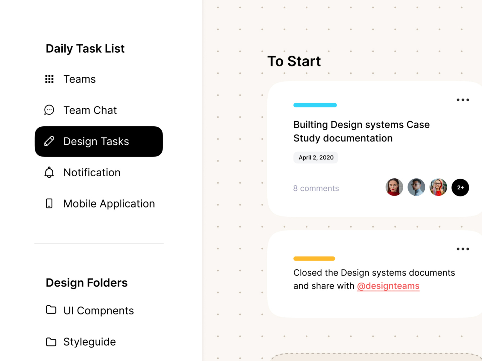 Create task list by Brandi on Dribbble