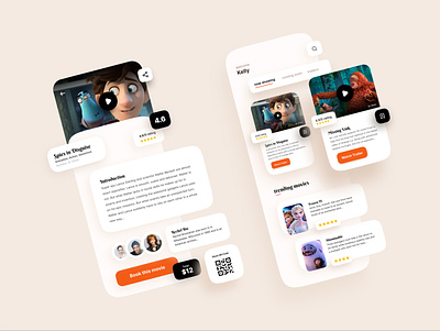Movie App Concept! 🎞 3d animation animation after effects app clean mobile mobileapps motion movie movies movies app soft tickets trends typography web website