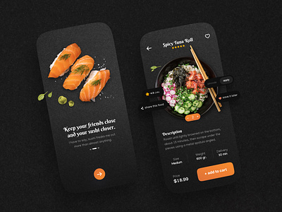 Food Delivery App app food food and drink food app foodie mobile mobile design mobile ui moblieapp salad sushi ui web