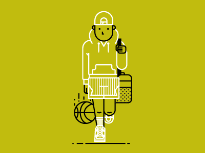 Basketball Everyday ball basketball duffle hat hoodie icon illustration nba shorts sneakers sports walking