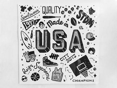 USA 90s america champion city boys la lakers sports sportswear stdm supreme usa