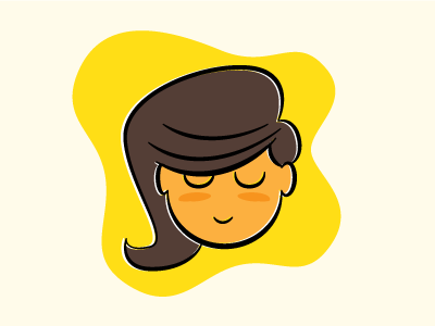 Girl classics face girl icon illustration