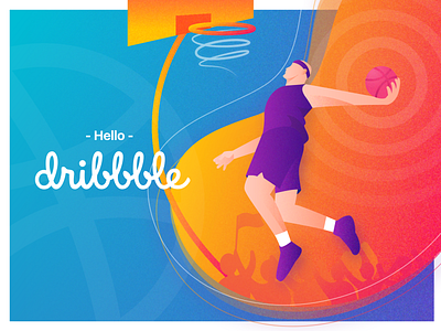 Dribbble First Shot ball basketball dunk first shot illustration slamdunk