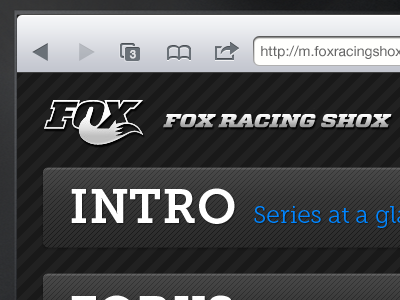 Fox Racing Shox ipad web fox racing shox ipad mobile sports web