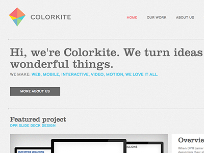 colorkite.com relaunched! agency bryant clarendon color colorkite design interactive portfolio responsive web website