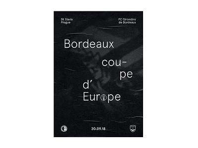 Print Exhibition - Bordeaux 001 black white bordeaux poster print soccer typogaphy