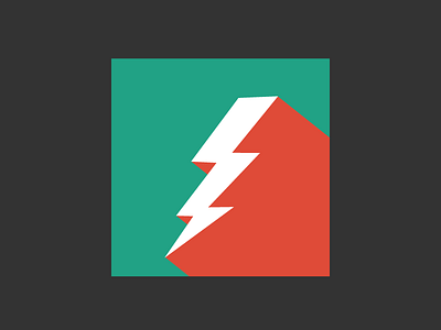 Just a Flat Bolt with Long Shadow bolt flat flat design icon long shadow