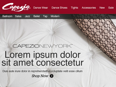 Capezio - eCommerce Design ecommerce ui user experience user interface ux web