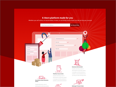 Seller Center Page e commerce illustration indonesia interface
