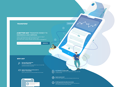 E-Money Landing Page design e commerce illustration indonesia interface money money transfer transfer