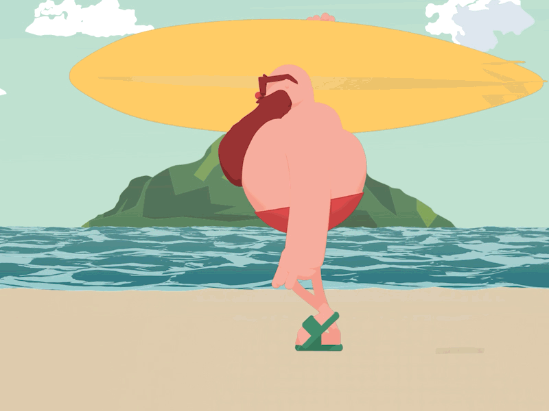 Surf day! 2d animation adobe after effects adobe illustrator animation character character animation design design art motion design motion graphic