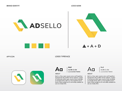 Letter AD + Triangle - Logo Design Branding