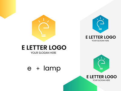 ColorFull Premium Letter e Plus Lamp Logo Design Template