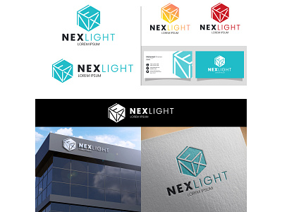 delivery logo square plus letter nex