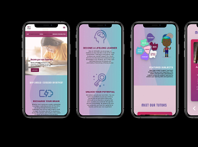InfinityED Mobile Site ui ux vector web design