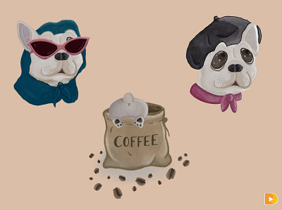French Bulldog Illustrations digital illustration illustration