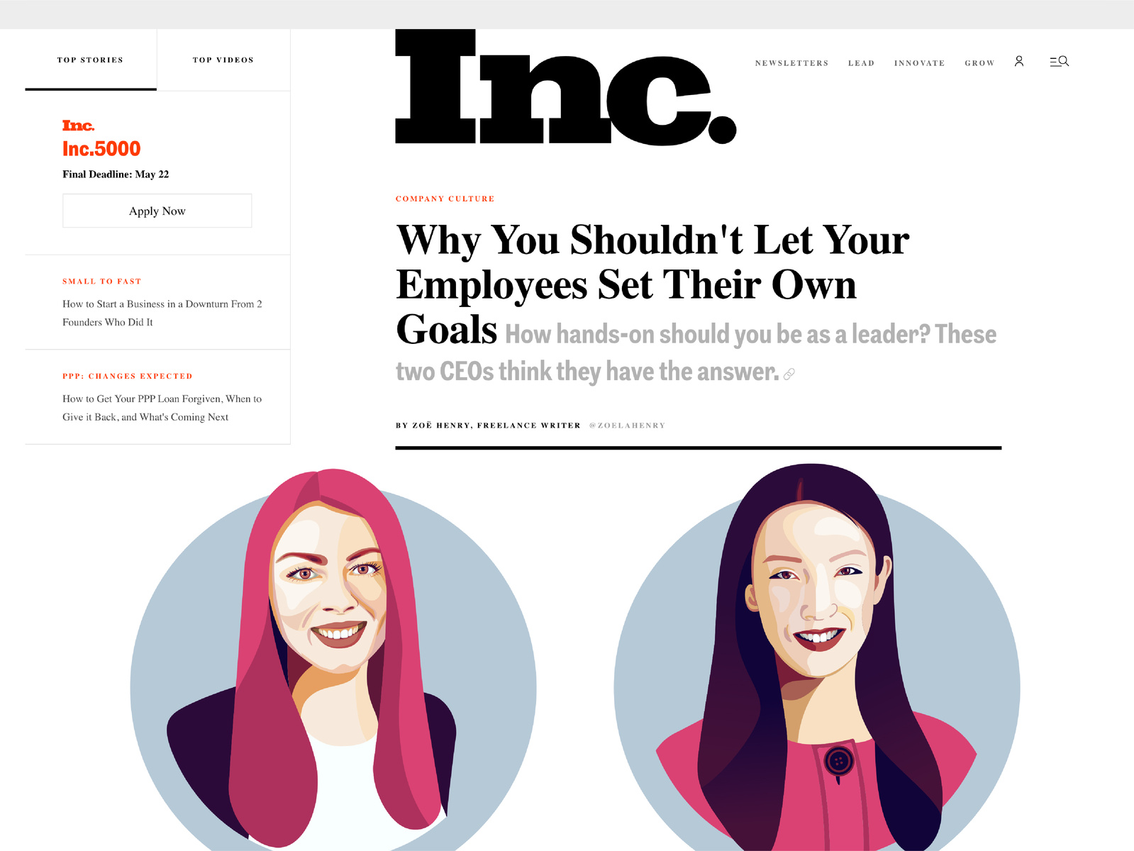 Portrait illustrations for Inc.magazine october 2019 issue by Before it ...