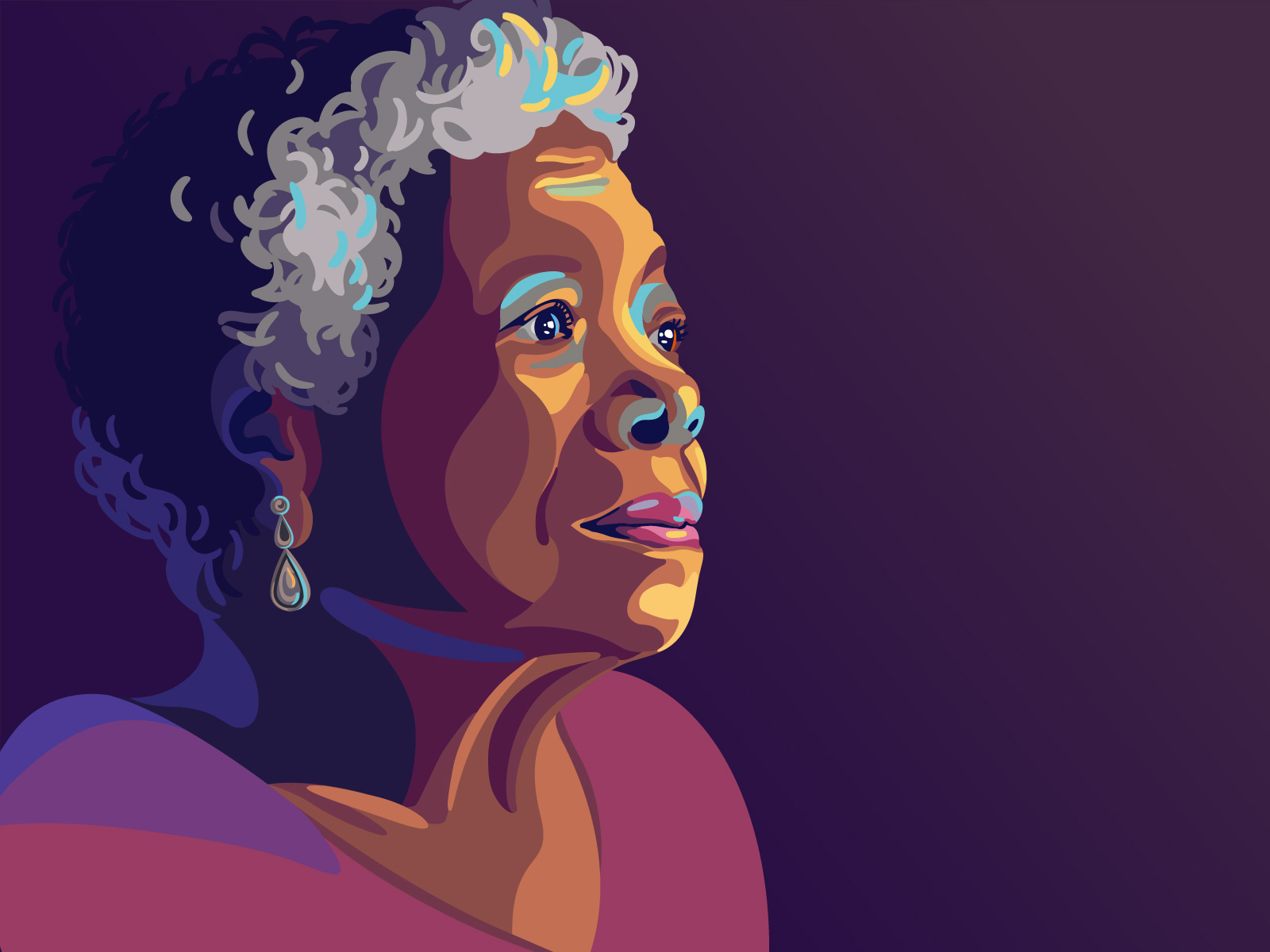 Maya Angelou portrait illustration by Before it dries on Dribbble