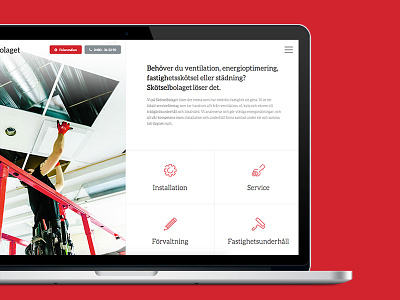 Skötselbolaget design icons navigation responsive simple web design website
