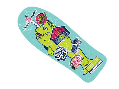 Grad Party Invite invite narwhal skateboard stickers