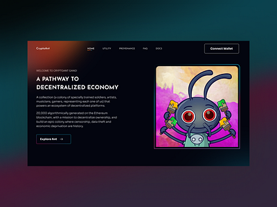 CryptoAnt NFT blockchain landing page nft