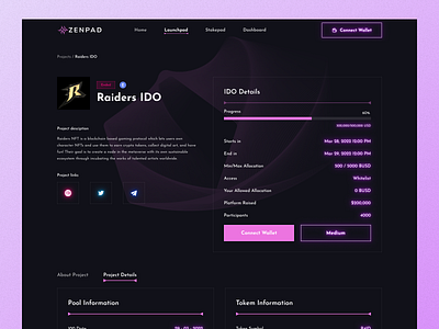 Zenpad crypto design launchpad web3